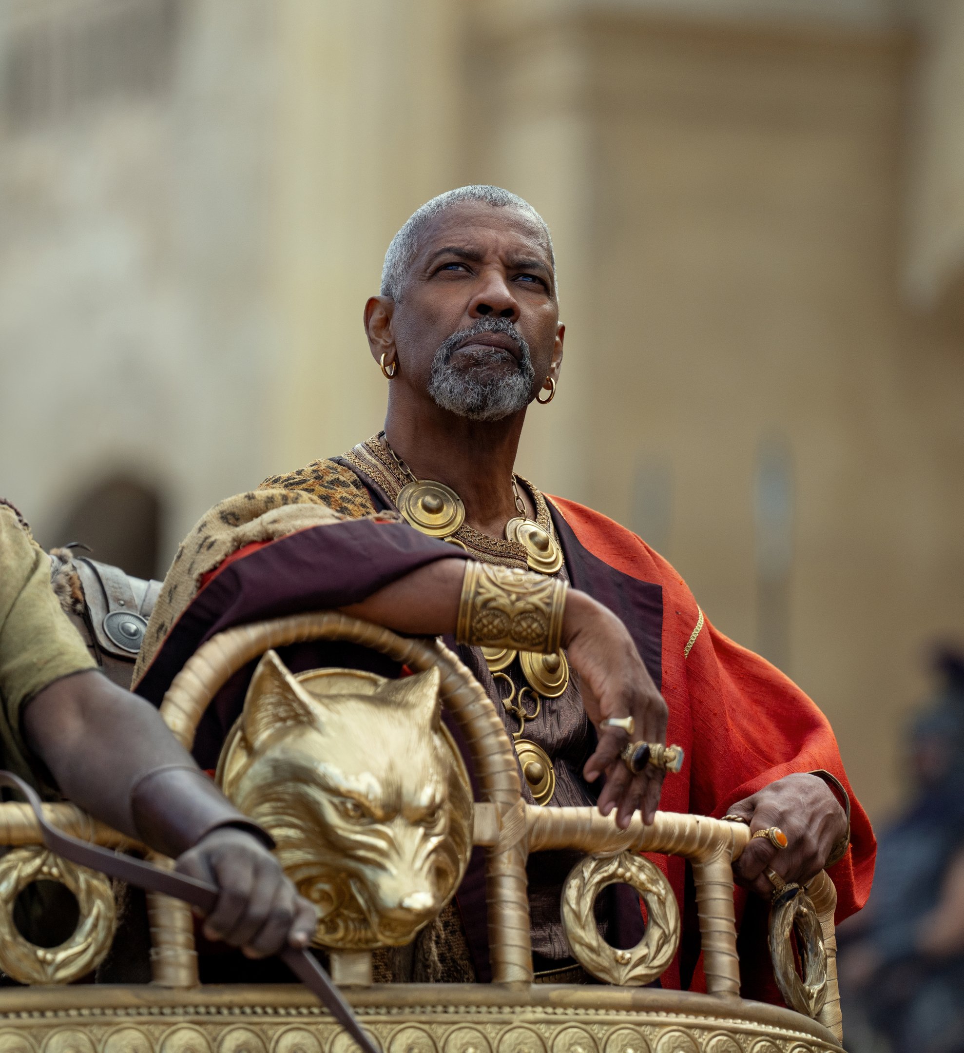 Denzel Washington plays Macrinus in Gladiator II from Paramount Pictures.