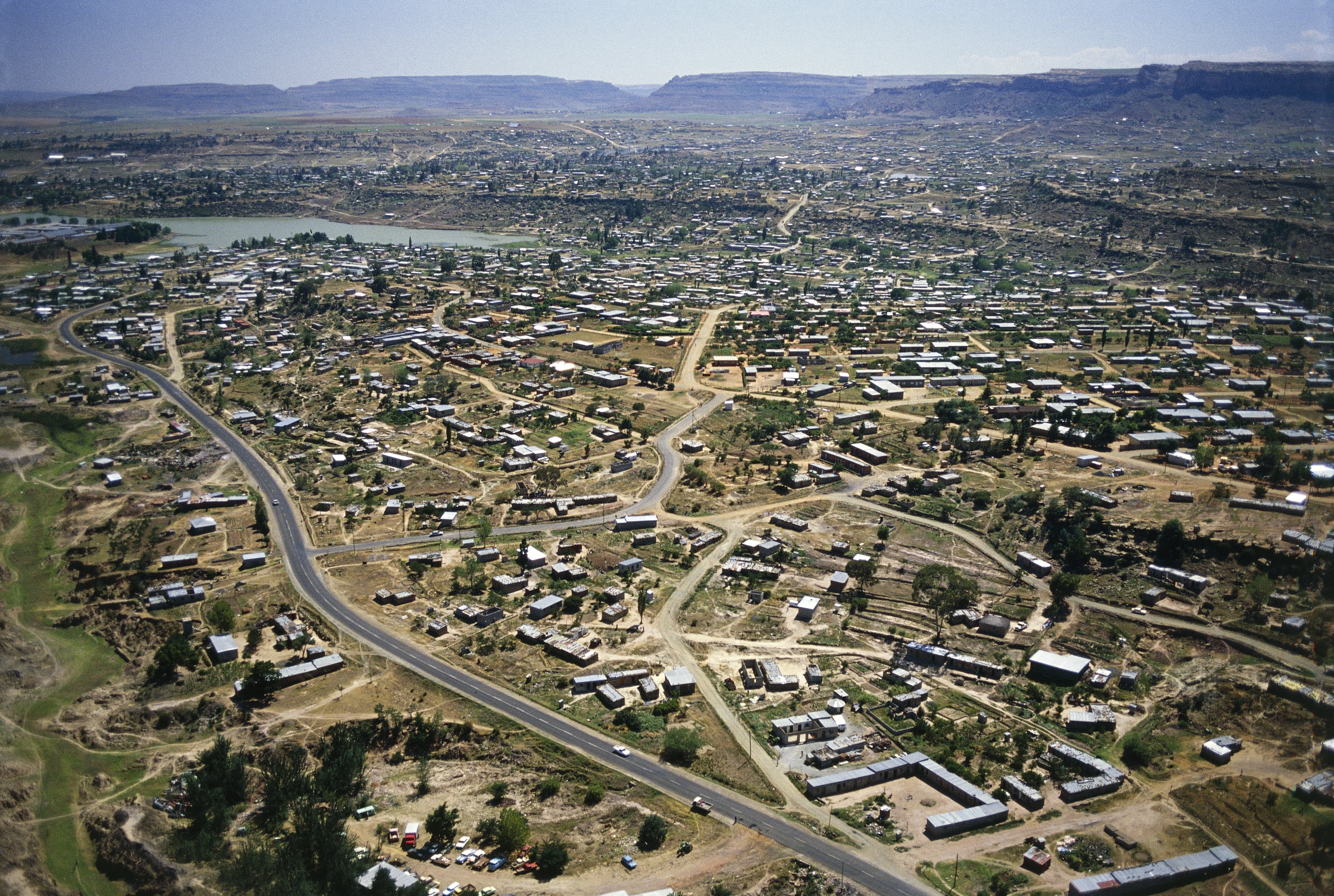 UNSPECIFIED - AUGUST 01: Aerial view of Maseru, Lesotho 