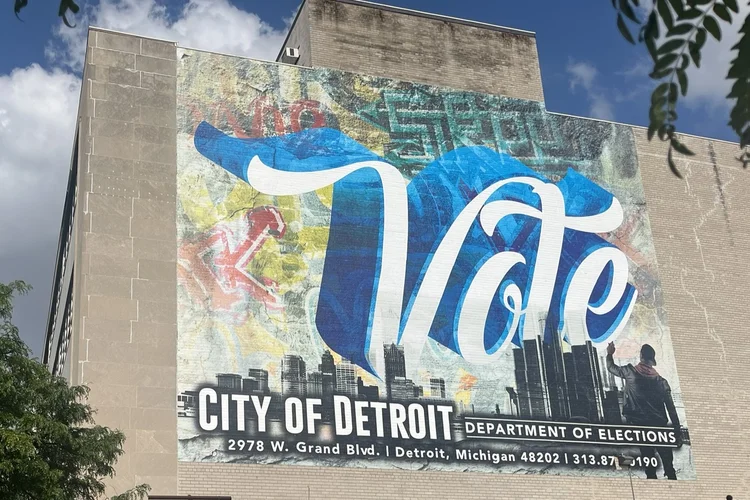 Grafite no bairro de Corktown, em Detroit, Michigan (Rafael Balago/Exame)