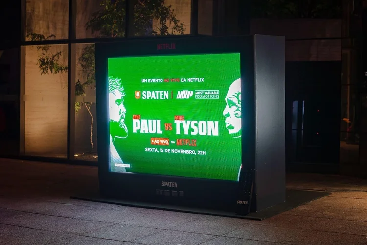 Spaten promove o aguardado confronto entre Mike Tyson e Jake Paul, que será transmitido pela Netflix na sexta-feira, 15, a partir das 22h. (Divulgação)