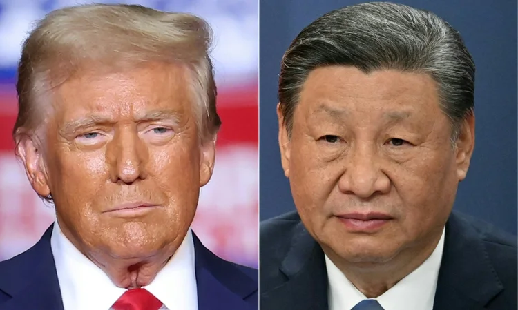 Donald Trump, presidente eleito dos EUA, e Xi Jinping, dirigente chinês (AFP)