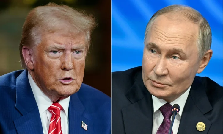 Donald Trump, presidente eleito dos EUA, e Vladimir Putin, presidente da Rússia (AFP)