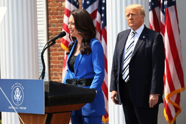 Brooke Rollins e Donald Trump: americana será responsável pela Agricultura em segundo mandato de republicano (AFP)