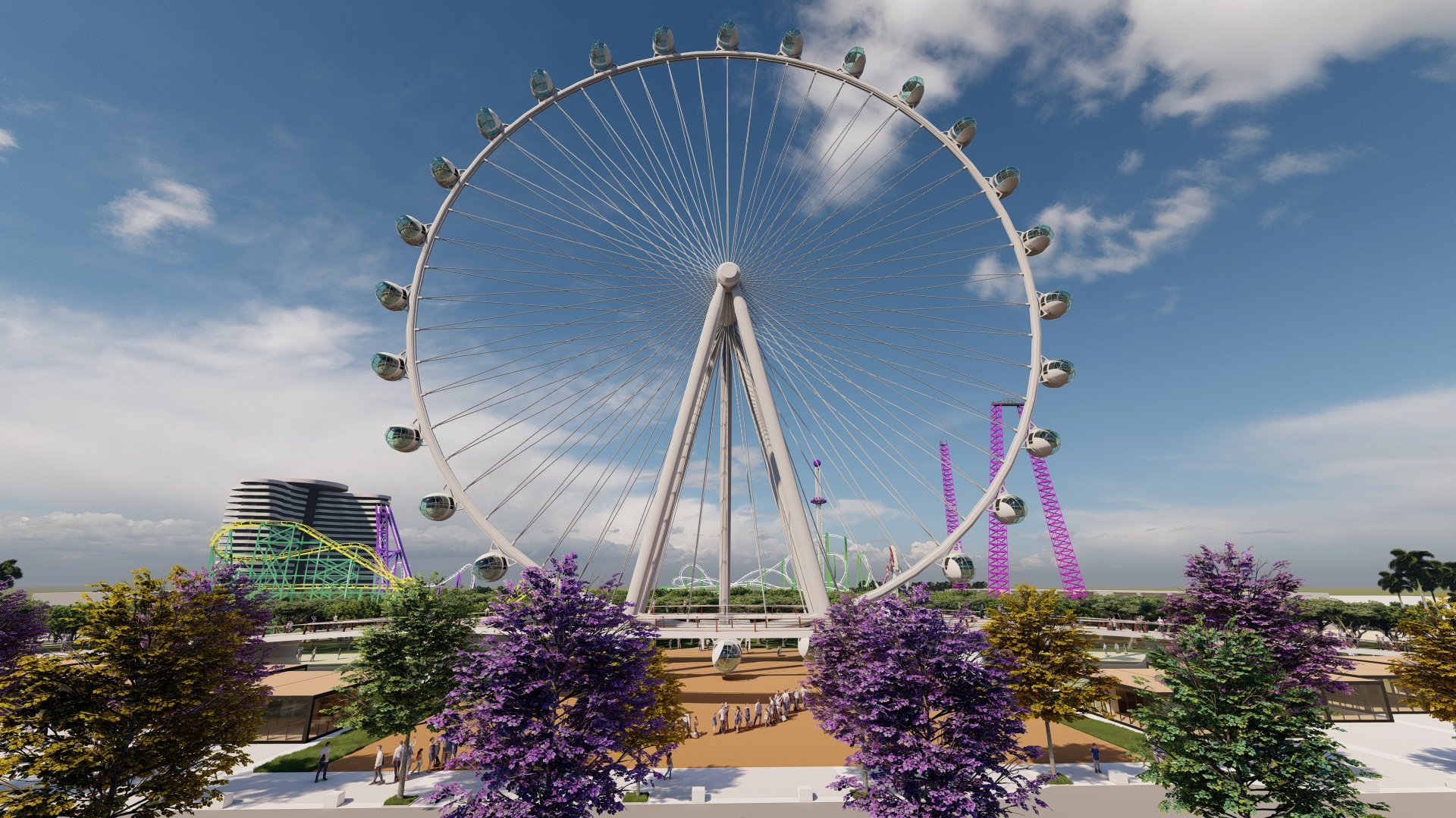 Roda gigante está entre as atrações do parque da WAM