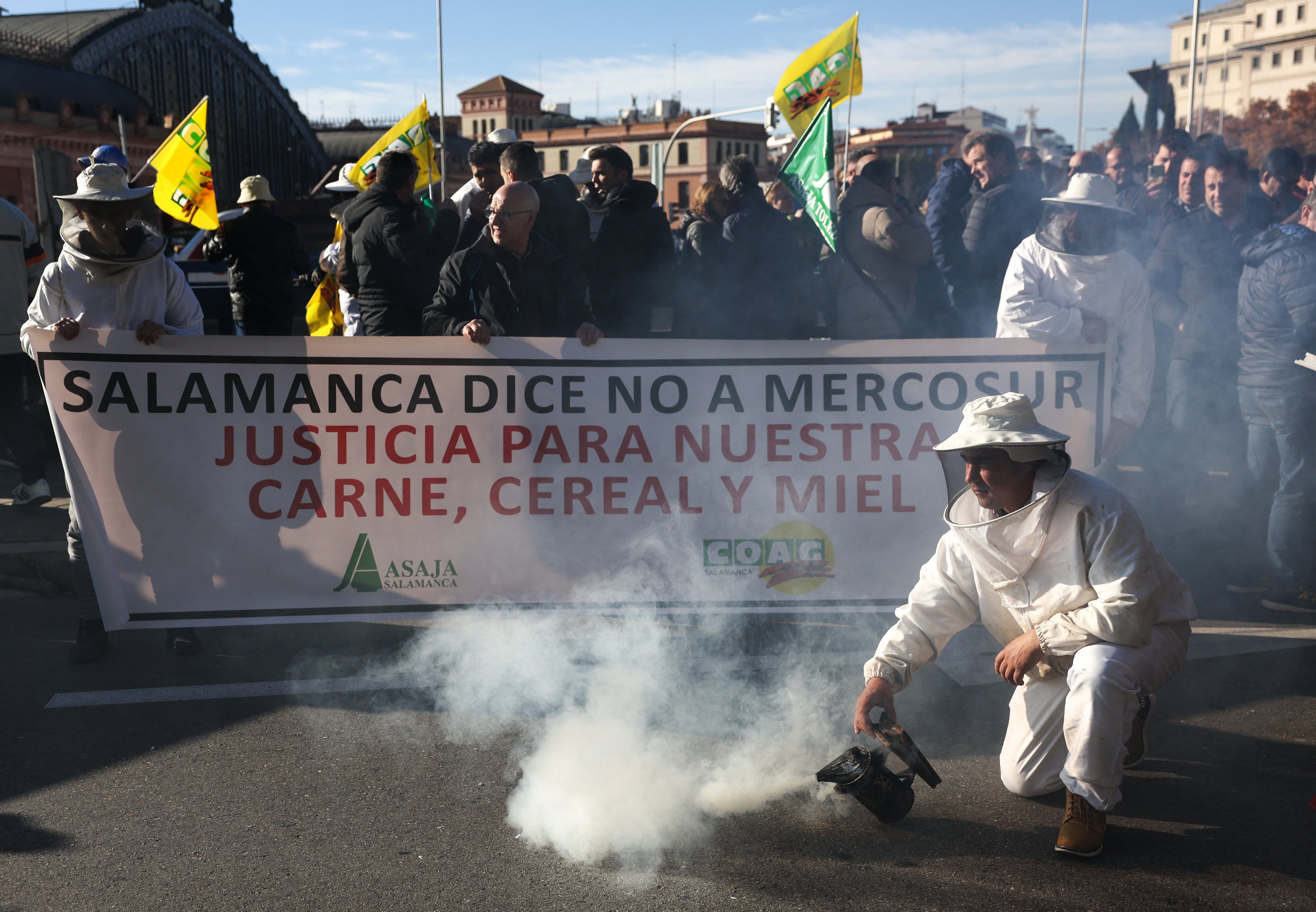 Agricultores espanhóis protestam em Madri contra acordo comercial UE-Mercosul