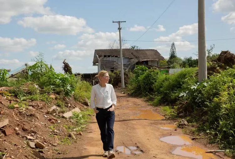 Cate Blanchett visita o RS e destaca os impactos das mudanças climáticas nos refugiados (Divulgação/Acnur)