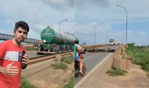 Imagem referente à matéria: Ponte que liga os estados de Tocantins e Maranhão desaba; veja vídeo