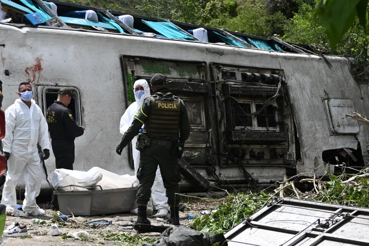 Acidente em Nariño: ônibus cai em barranco e deixa vítimas fatais na Colômbia (AFP)