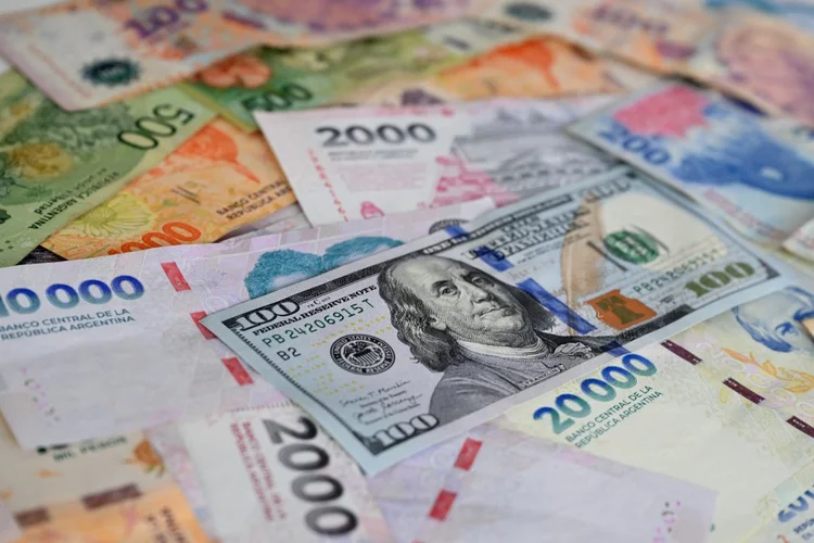 Dólar americano sobre outras moedas estrangeiras (Luis Robayo/AFP)