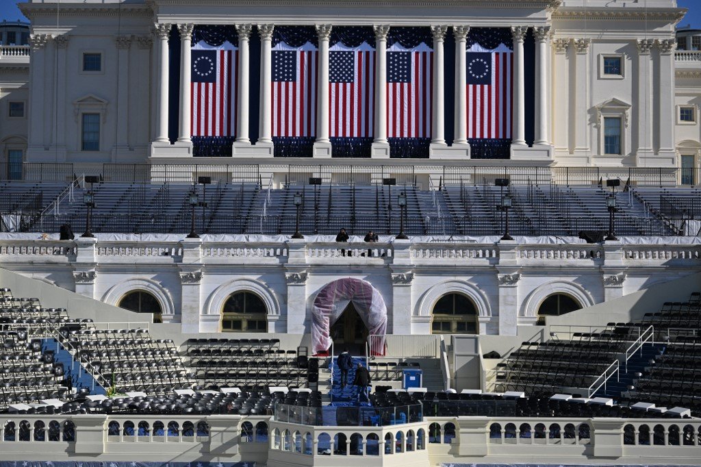 Congresso dos EUA, decorado para a cerimônia de posse