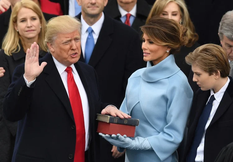 
Donald Trump, durante sua cerimônia de posse em 2017 (Mark Ralston/AFP)