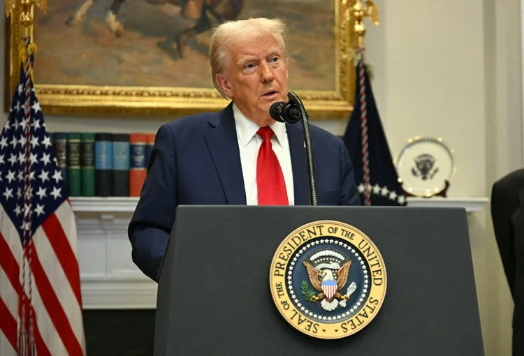 Donald Trump, presidente dos EUA, durante evento na Casa Branca (Jim Watson/AFP)