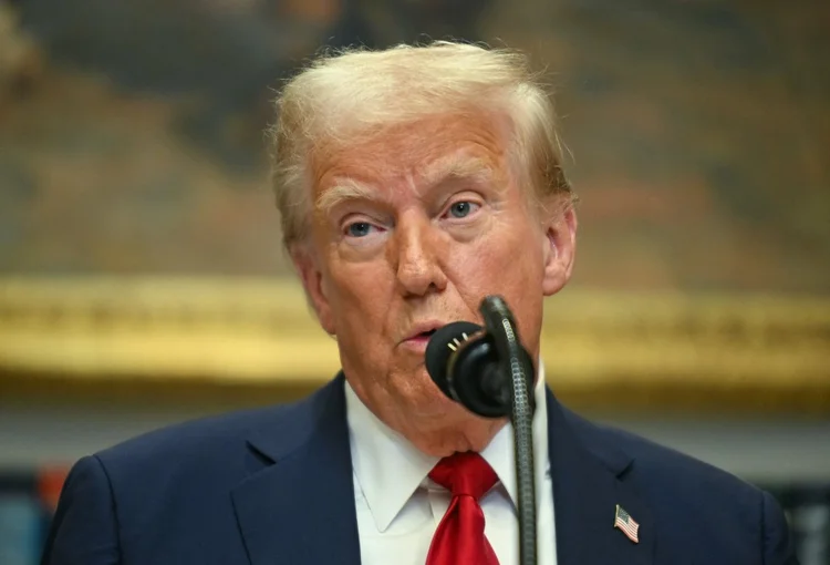 US President Donald Trump speaks in the Roosevelt Room at the White House on January 21, 2025, in Washington, DC. (Photo by Jim WATSON / AFP) (AFP)