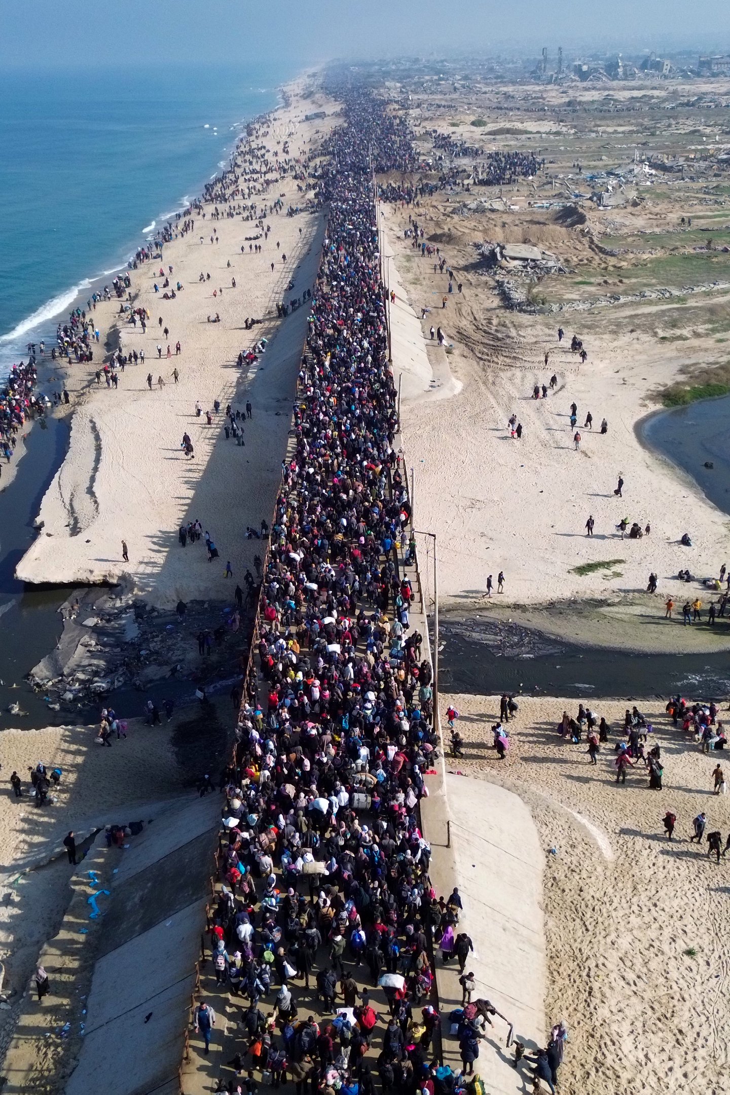 Palestinos retornando para o norte da Faixa de Gaza