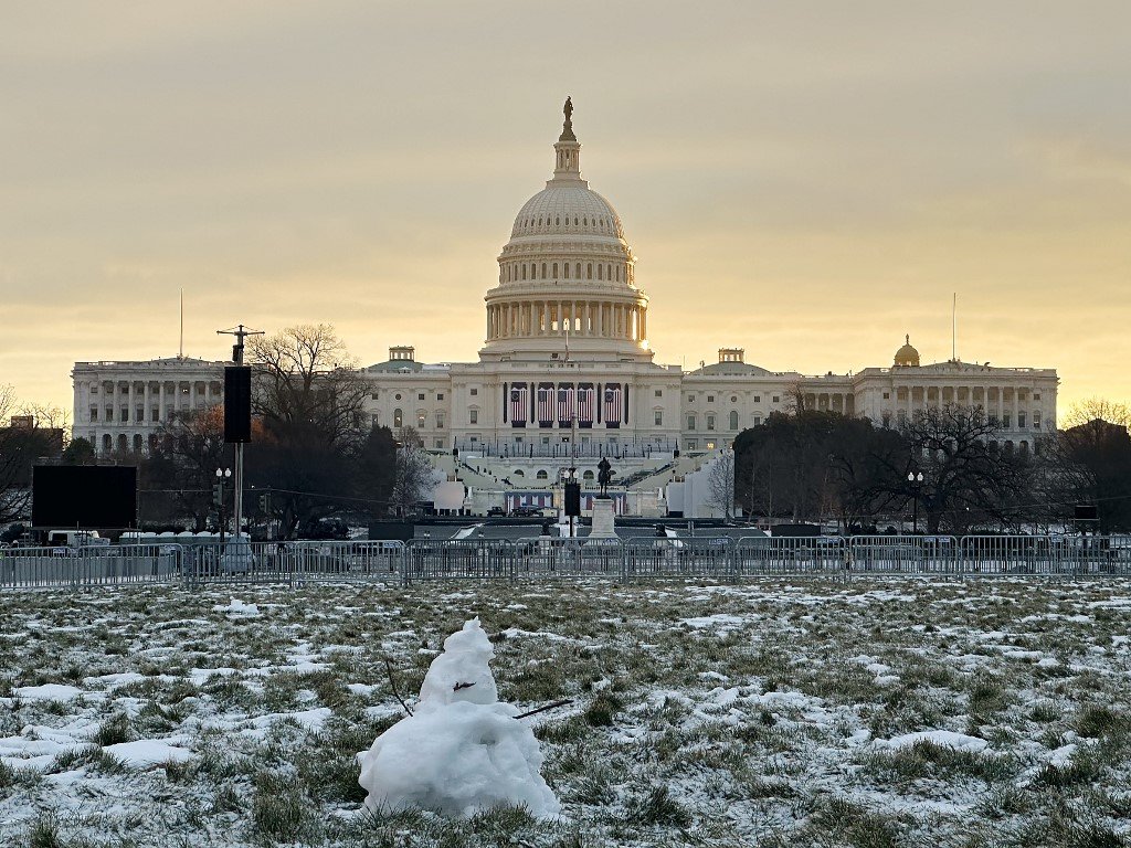 Congresso dos EUA, em Washington, que terá frio severo no dia da posse