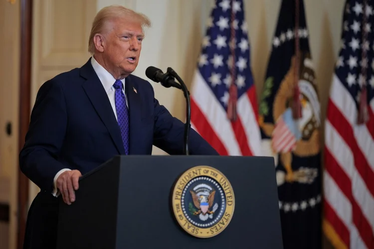 O presidente Donald Trump, durante evento na Casa Branca. (Chip Somodevilla/AFP)