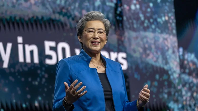 Lisa Su, presidente e diretora executiva da Advanced Micro Devices Inc. (AMD), durante o evento AMD Advancing AI em San Jose, Califórnia, EUA, na quarta-feira, 6 de dezembro de 2023 (David Paul Morris | Bloomberg | Getty Images)