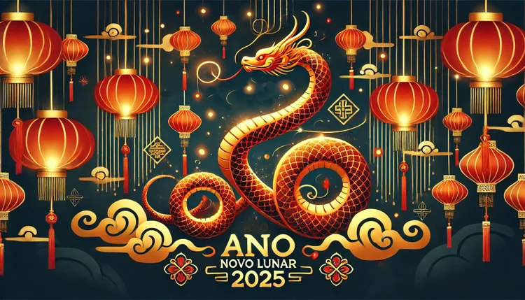 Ano Novo Chinês: 2025 será regido pela Serpente de Madeira (Imagem gerada com auxílio de Inteligência Artificial)