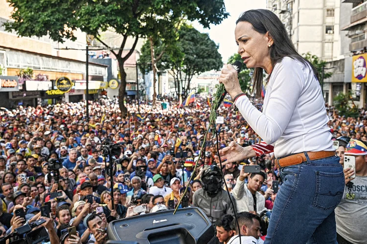 María Corina Machado: Este imenso reconhecimento à luta de todos os venezuelanos é um impulso para concluir nossa tarefa: conquistar a liberdade (Federico Parra/AFP/Getty Images)