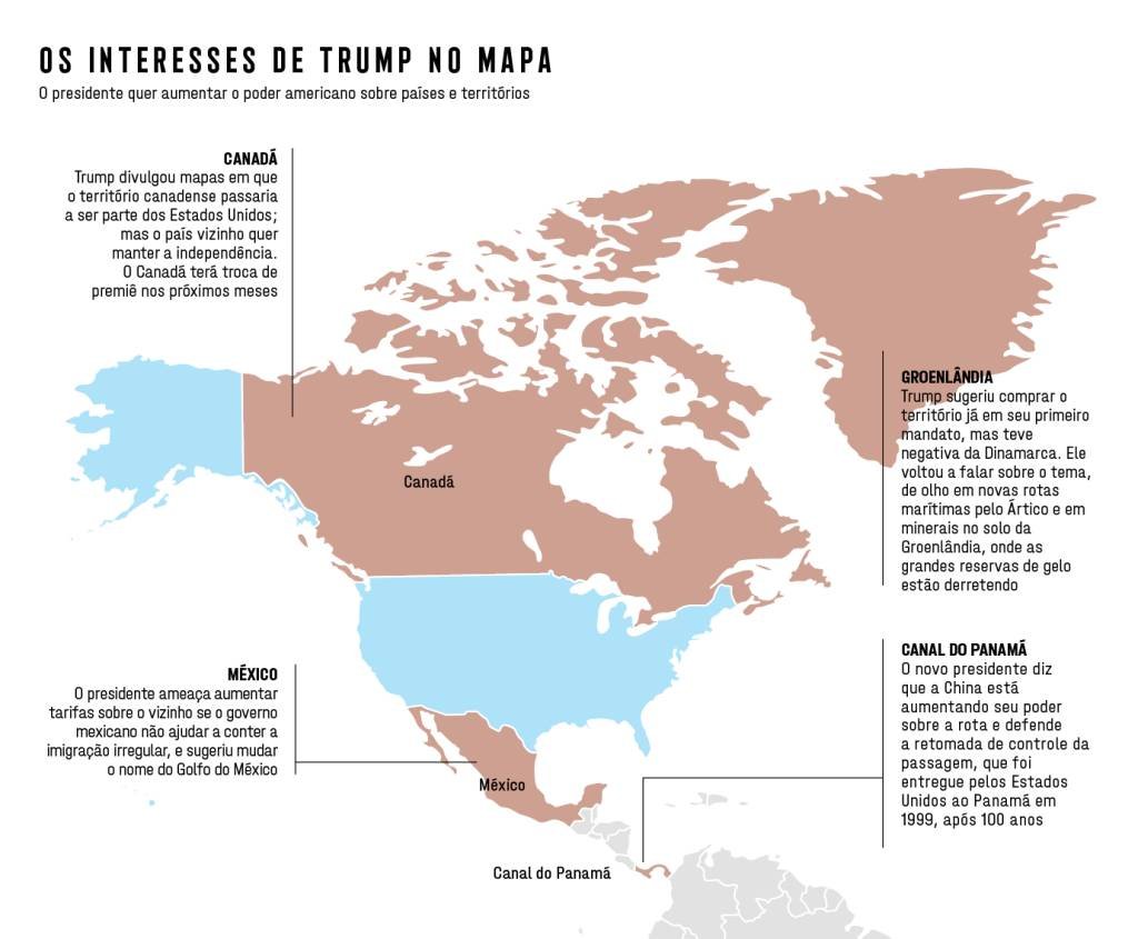 Os interesses de Trump no mapa