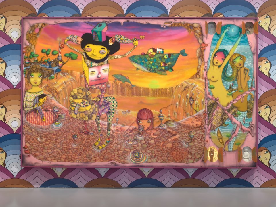 Obras na exposição Os Gêmeos: Endless Story, em cartaz no museu Hirshhorn, em Washington