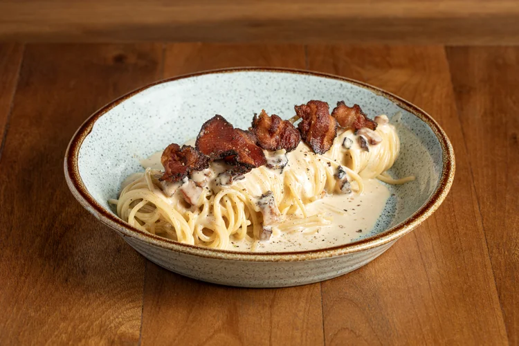 Spaghetti Carbonara: um dos mais pedidos do cardápio (R$ 80). (Divulgação/Divulgação)