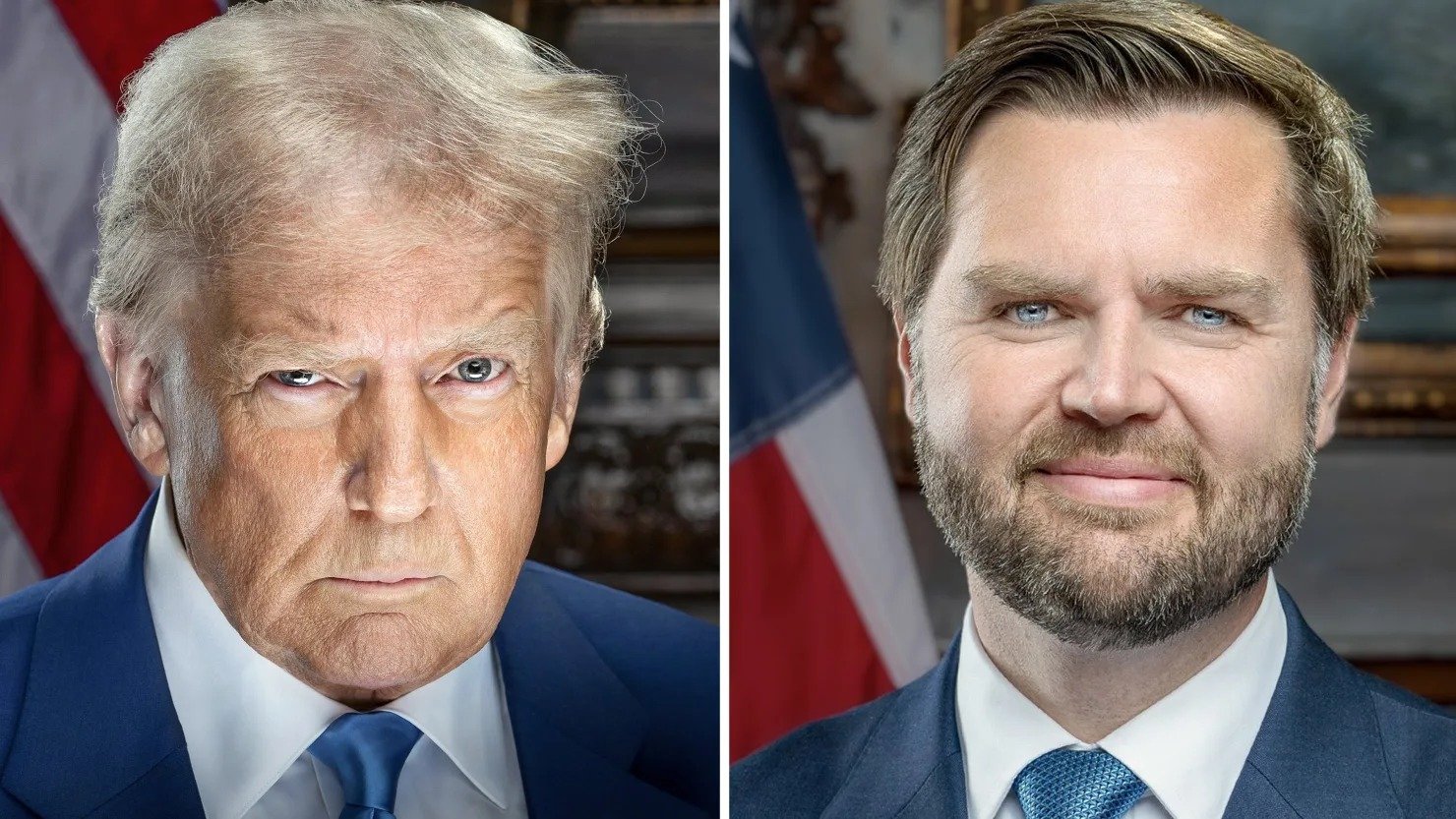 Retratos oficiais de Trump e vice são divulgados antes da posse