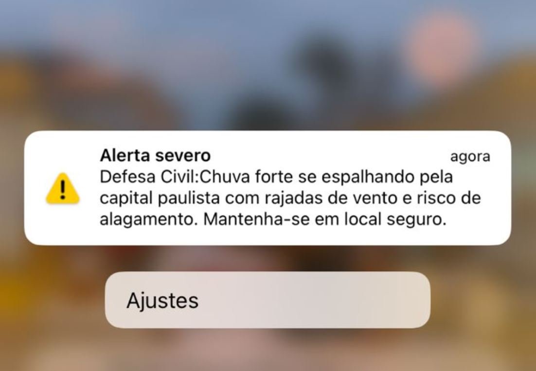 Como funciona o alerta via SMS que a Defesa Civil de SP emitiu nesta sexta-feira, 24