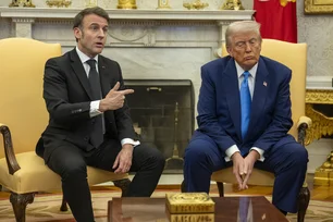 Imagem referente à matéria: Trump se reúne com Macron na Casa Branca para discutir futuro da guerra na Ucrânia