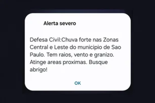 Imagem referente à matéria: Defesa Civil emite novo alerta de chuva forte para SP nesta terça