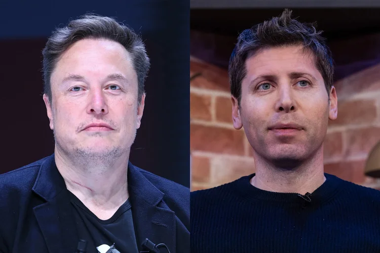 Elon Musk e Sam Altman, protagonistas de uma das maiores rivalidades da tecnologia atual, estão moldando o futuro da inteligência artificial (Getty Images)