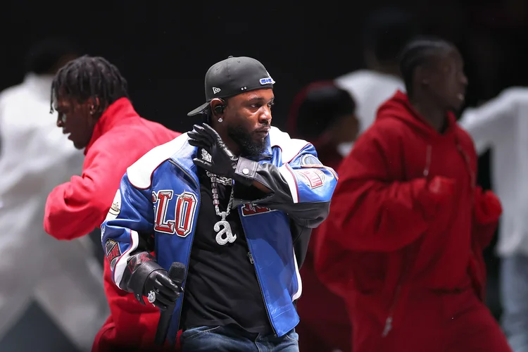 Show de Kendrick Lamar no Super Bowl neste domingo, 9 de fevereiro ( Gregory Shamus/Getty Images)