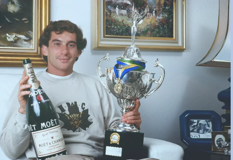 Senna comemorou muitas vitórias com a Moët & Chandon. (Divulgação/Divulgação)