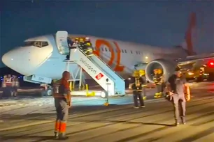 Imagem referente à matéria: Avião em decolagem colide em carro de manutenção na pista do aeroporto do Galeão; não houve feridos