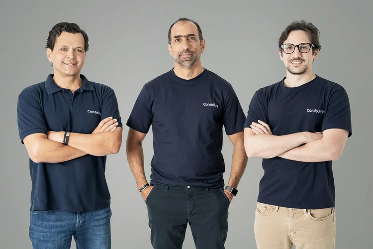 Luiz Guilherme, Rodrigo Gebara e Henrique Rusca, da fintech CondoLivre: após alcançar o break-even e consolidar sua operação no Brasil, a empresa aposta na ampliação de sua plataforma de crédito e na oferta de novas soluções financeiras (Divulgação/Divulgação)