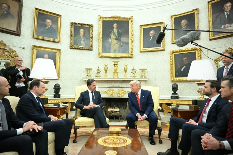 Donald Trump: presidente dos EUA preencheu as paredes do salão oval com decorações douradas (Mandel NGAN/AFP)