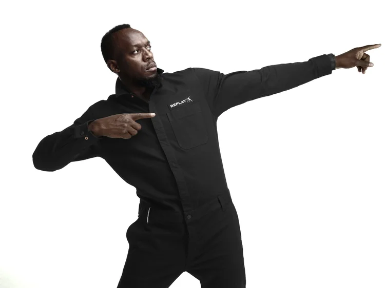 Usain Bolt: campanha para a Replay. (Divulgação/Divulgação)