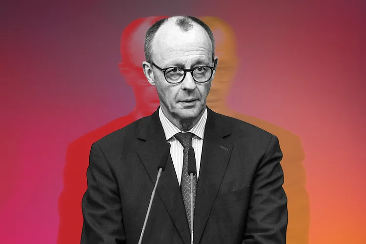 Friedrich Merz: novo premiê defende mudar teto de gastos para investir em defesa (Christian Marquardt/NurPhoto/Getty Images)