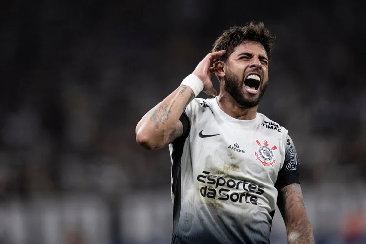 SAO PAULO, BRAZIL - FEBRUARY 26: Yuri Alberto of Corinthians celebrates after scoring the winning goal during the CONMEBOL Copa Libertadores 2025 second stage qualifier between Corinthians and Universidad Central at Neo Quimica Arena on February 26, 2025 in Sao Paulo, Brazil. (Photo by Marco Galvao/Sports Press Photo/Getty Images) (Marco Galvao/Sports Press Photo/Getty Images)