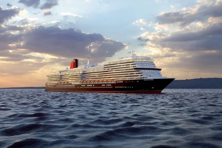 Navio Queen Anne: embarcação pertence à companhia britânica Cunard e sua viagem inaugural teve início em janeiro  (Cunard/Divulgação)