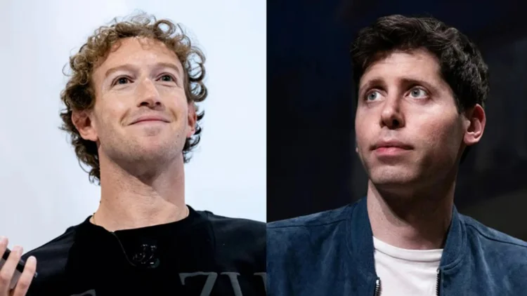Mark Zuckerberg e Sam Altman: CEOs de Meta e OpenAI, respectivamente (Getty Images)