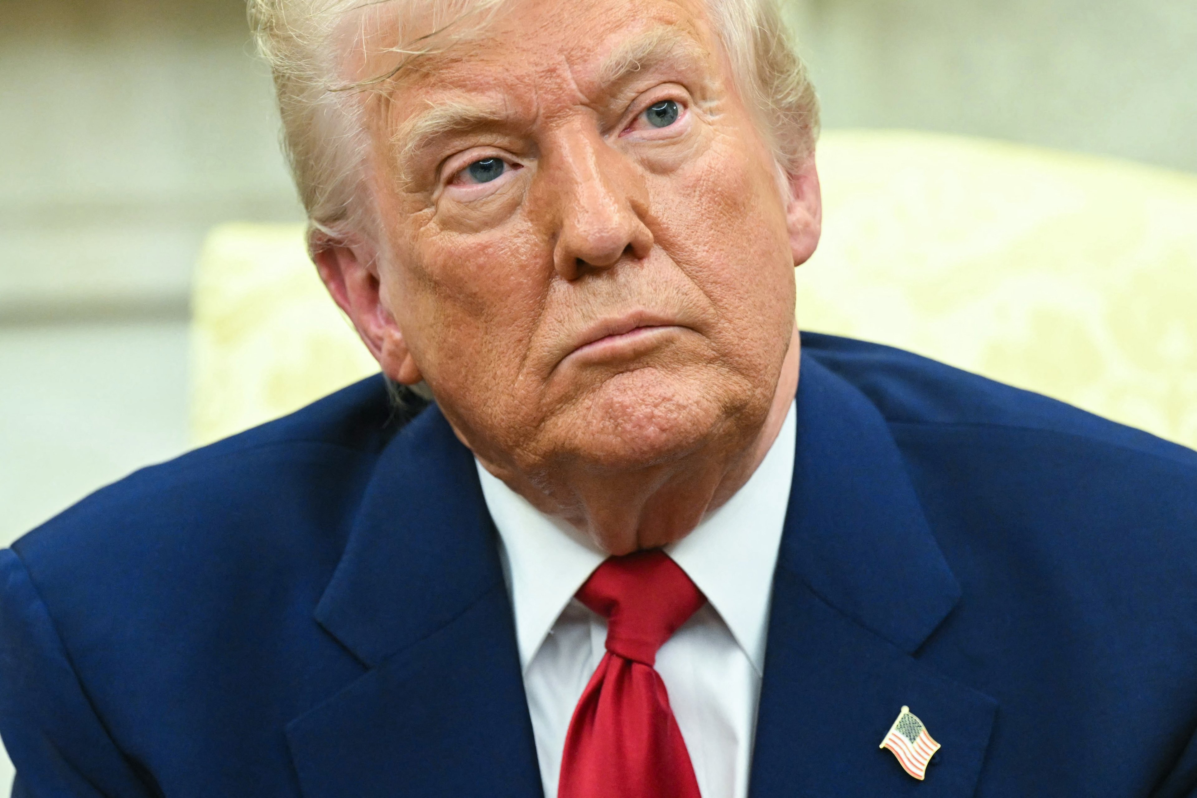 US President Donald Trump speaks during a meeting with Israeli Prime Minister Benjamin Netanyahu in the Oval Office of the White House in Washington, DC, on April 7, 2025. Israeli Prime Minister Benjamin Netanyahu was in Washington on Monday to meet Donald Trump, whom he will likely ask for a reprieve from US tariffs while seeking further backing on Iran and Gaza. (Photo by SAUL LOEB / AFP)