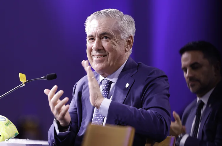 Carlo Ancelotti: treinador italiano assume a Seleção Brasileira de Futebol nesta segunda-feira (@rafaelribeirorio l CBF/Divulgação)