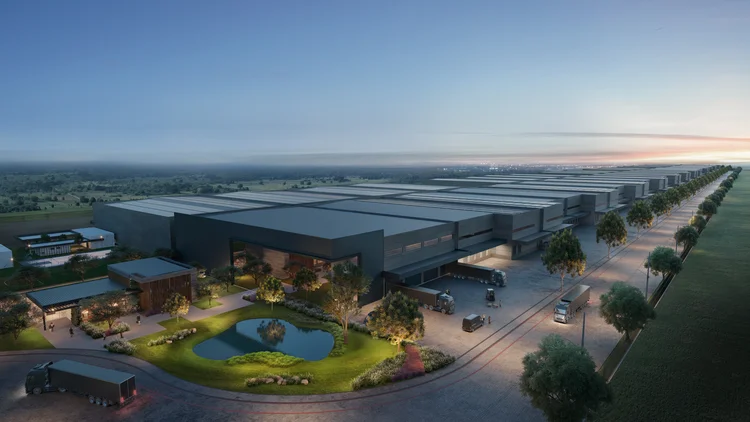 Navepark: o empreendimento atualmente ocupa um terreno de quase 600 mil metros quadrados às margens da BR-101, quase no entroncamento com a BR-470. (Divulgação/ABCEmbralot)