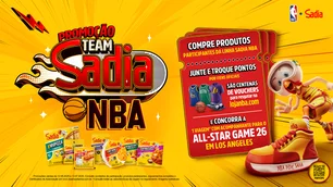 Imagem referente à matéria: Promoção 'Team Sadia NBA' sorteia viagem para o All-Star Game 2026; saiba como participar