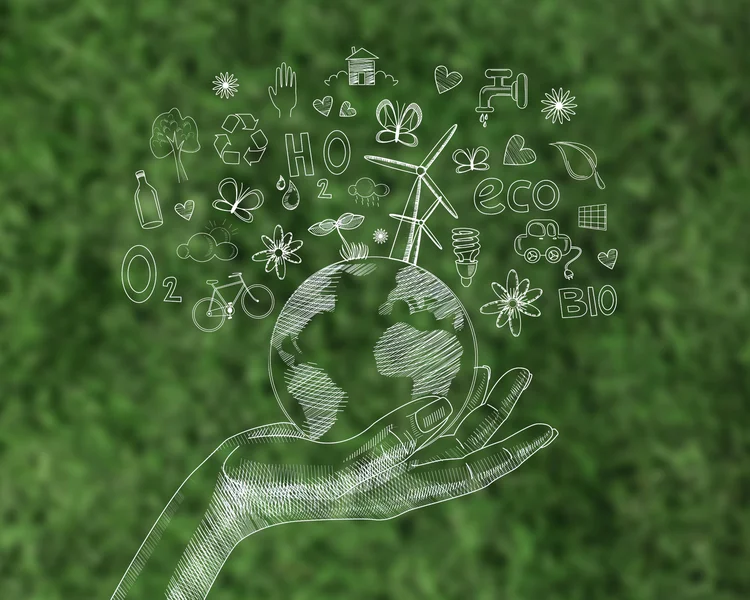 Um mundo sustentável nas mãos: a economia circular representa o caminho estratégico para transformar 80 milhões de toneladas anuais de resíduos brasileiros em recursos econômicos. (Freepik)