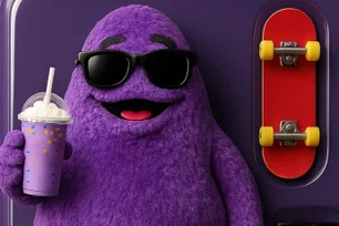 Imagem referente à matéria: McDonald’s traz Grimace Shake de volta em nova campanha com Rayssa Leal
