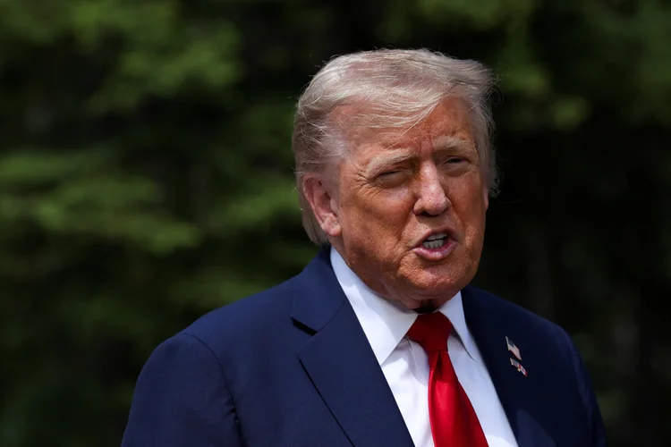 Donald Trump, presidente dos EUA, durante reunião do G7, no Canadá (Suzanne Plunkett/AFP)