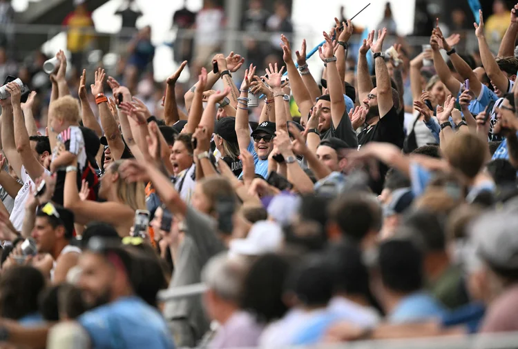 Torcida do Manchester City durante partida contra a Juventus pelo Mundial de Clubes (Patricia de Melo Moreira / AFP)
