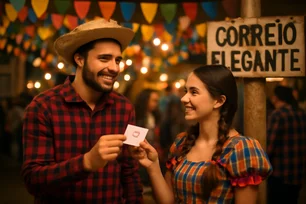 Imagem referente à matéria: Festa Junina: 15 frases para correios elegantes que vão te ajudar na paquera em 2025